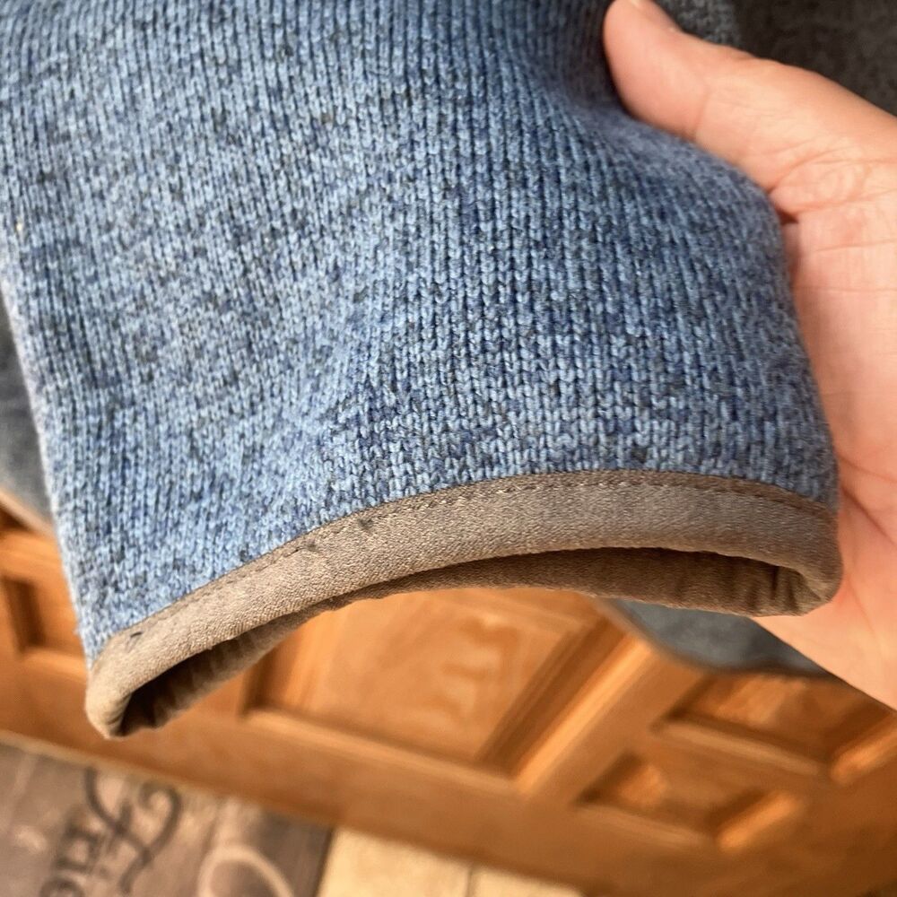 LL Bean Mens Sweater Fleece Pullover Jacket Blue 1/4 Snap Slightly Fitted XXLT - Picture 7 of 14